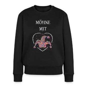 Möhne mit Herz Karneval Fasching Düsseldorf Närrin - Frauen Premium Bio Pullover - Schwarz - Vorne - Julia (174cm)