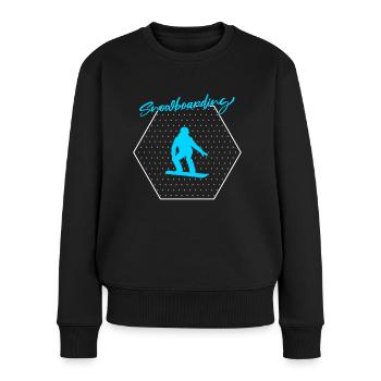 Snowboarding - Frauen Premium Bio Pullover - Schwarz - Vorne - Julia (174cm)