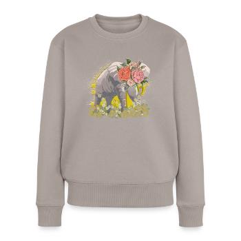 Elefant Elefanten Elephant Rüsseltier Zoo Zirkus - Frauen Premium Bio Pullover - Taupe - Vorne - Julia (174cm)