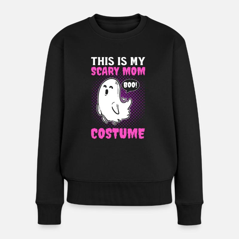 Halloween This Is My Scary Mom Costume Boo - Frauen Premium Bio Pullover - Schwarz