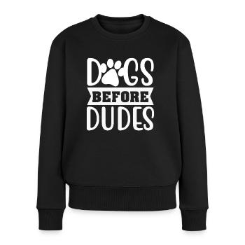 Chiens devant les gars - Pull Premium bio Femme - noir - Devant - Julia (174cm)