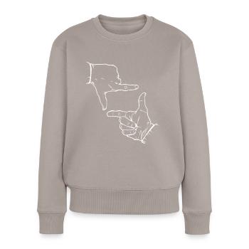 Silhouette du doigt - Pull Premium bio Femme - taupe - Devant - Julia (174cm)