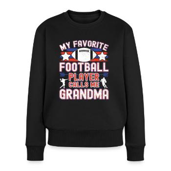 Grand-mère de football américain Joueur de football Grand-mère - Pull Premium bio Femme - noir - Devant - Julia (174cm)