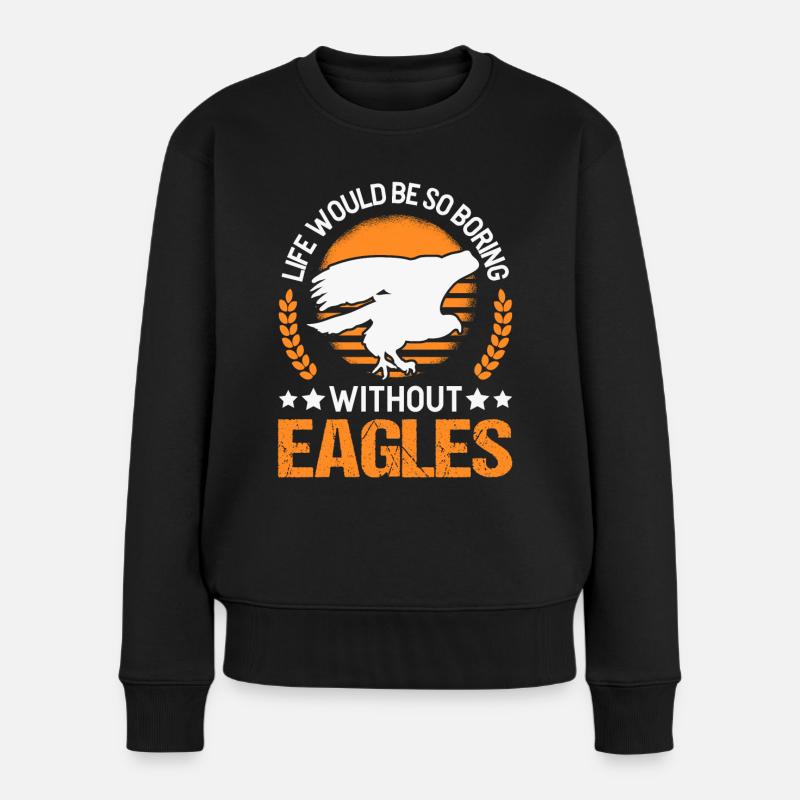 Steinadler Adlerzucht Falkner Adler - Frauen Premium Bio Pullover - Schwarz