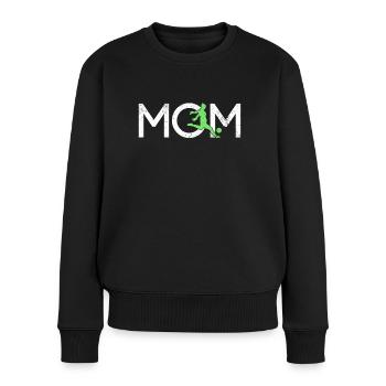 Fußball Mama - Frauen Premium Bio Pullover - Schwarz - Vorne - Julia (174cm)