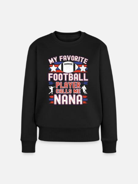American Football Oma Footballspieler Grandma - Frauen Premium Bio Pullover - Schwarz