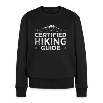 Wandern Certified Hiking Guide Trekking Wanderer - Frauen Premium Bio Pullover - Schwarz - Vorne - Julia (174cm)