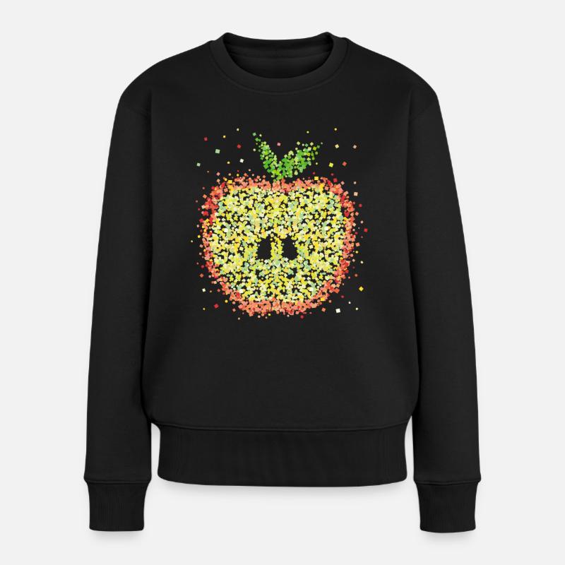 Apfel Kostümersatz Karneval Fasching Geschenk - Frauen Premium Bio Pullover - Schwarz