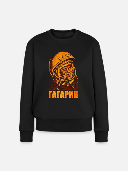 Juri Gagarin - Frauen Premium Bio Pullover - Schwarz