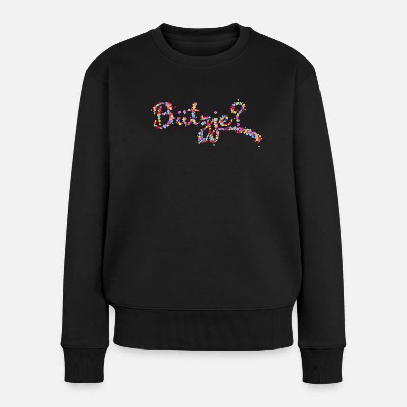 Bützje Kölsch Köln Karneval Fasching Konfetti - Frauen Premium Bio Pullover - Schwarz