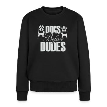 Chiens devant les gars - Pull Premium bio Femme - noir - Devant - Julia (174cm)