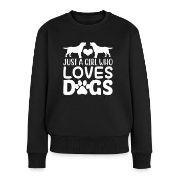 JUST A GIRL WHO LOVES DOGS - Women's Premium Organic Jumper - black - Front - Julia (174cm)