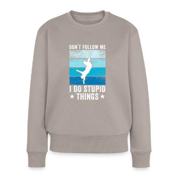Bungee Jumping - Women's Premium Organic Jumper - taupe - Front - Julia (174cm)