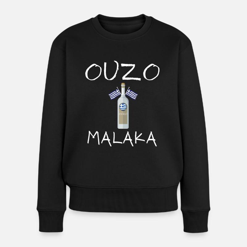 Ouzo Malaka - Frauen Premium Bio Pullover - Schwarz