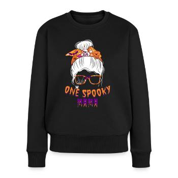 Une maman effrayante Mère Citrouille Halloween - Pull Premium bio Femme - noir - Devant - Julia (174cm)