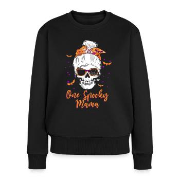 Une maman effrayante Mère Citrouille Halloween - Pull Premium bio Femme - noir - Devant - Julia (174cm)