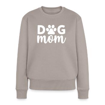Maman chien - Pull Premium bio Femme - taupe - Devant - Julia (174cm)