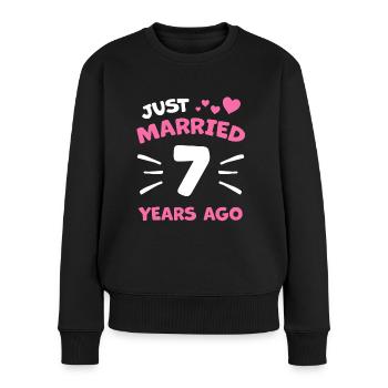7. Hochzeitstag Ehepaar Geschenk - Frauen Premium Bio Pullover - Schwarz - Vorne - Julia (174cm)