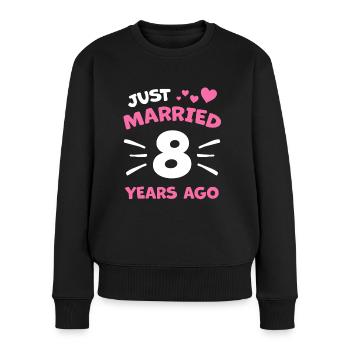 8. Hochzeitstag Ehepaar Geschenk - Frauen Premium Bio Pullover - Schwarz - Vorne - Julia (174cm)