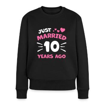 10. Wedding Anniversary Rose Wedding Couple Gift - Women's Premium Organic Jumper - black - Front - Julia (174cm)