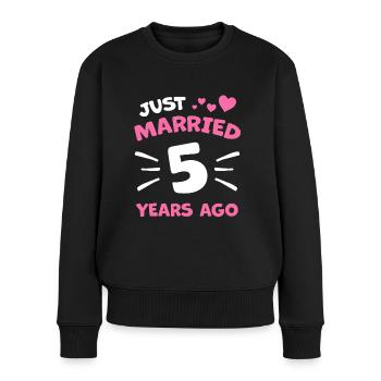 5. Wedding Anniversary Wooden Wedding Couple Gift - Women's Premium Organic Jumper - black - Front - Julia (174cm)