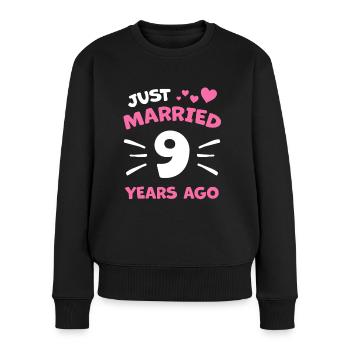 9. Cadeau de couple anniversaire de mariage - Pull Premium bio Femme - noir - Devant - Julia (174cm)