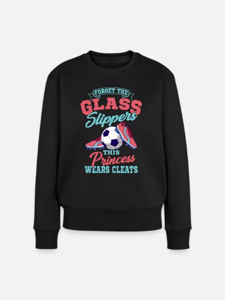 Diese Prinzessin Trägt Stollen Baseball Fussball - Frauen Premium Bio Pullover - Schwarz