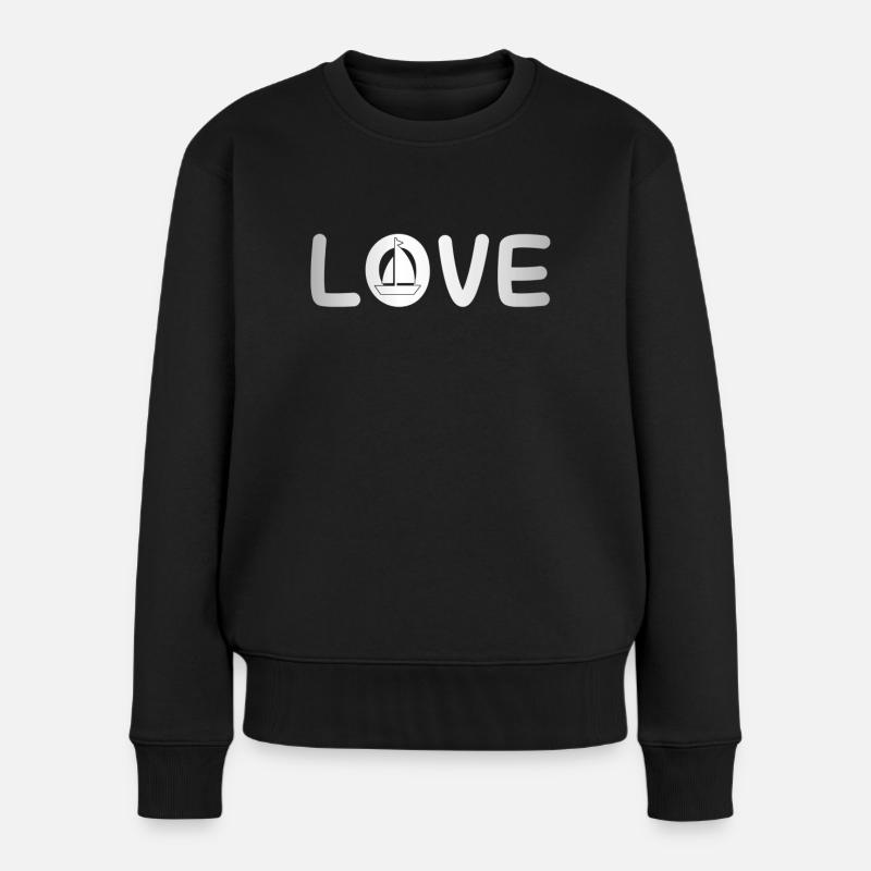 Segeln Liebe - Frauen Premium Bio Pullover - Schwarz