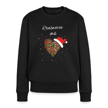 Rentnerin mit Herz Ruhestand Pension Wichteln - Frauen Premium Bio Pullover - Schwarz - Vorne - Julia (174cm)