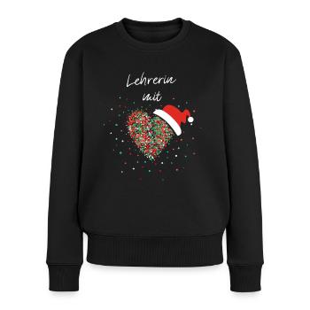 Lehrerin mit Herz Klassenlehrerin Weihnachten - Frauen Premium Bio Pullover - Schwarz - Vorne - Julia (174cm)