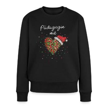 Pädagogin Mit Herz Tagesmutter Weihnachtsfeier - Frauen Premium Bio Pullover - Schwarz - Vorne - Julia (174cm)