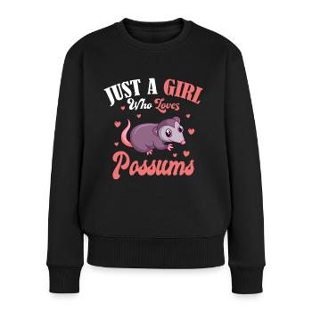 Fille L’opossum aime les marsupiaux du zoo de l’opossum - Pull Premium bio Femme - noir - Devant - Julia (174cm)