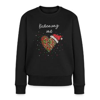 Bedienung Mit Herz Kellnerin Weihnachten Nikolaus - Frauen Premium Bio Pullover - Schwarz - Vorne - Julia (174cm)
