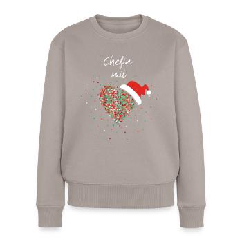 Chefin mit Herz Vorgesetzte Weihnachtsgeschenk - Frauen Premium Bio Pullover - Taupe - Vorne - Julia (174cm)