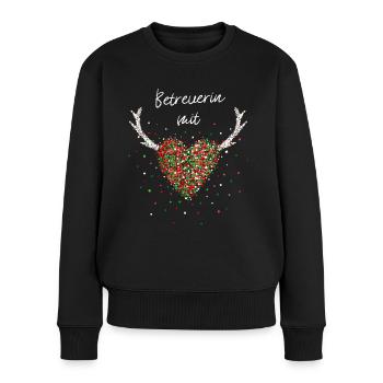 Betreuerin mit Herz Betreuung Weihnachtsoutfit - Frauen Premium Bio Pullover - Schwarz - Vorne - Julia (174cm)
