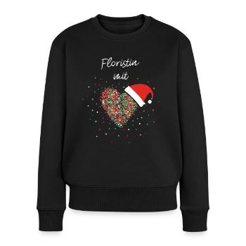 Floristin Mit Herz Blumenladen Weihnachtsoutfit - Frauen Premium Bio Pullover - Schwarz - Vorne - Julia (174cm)