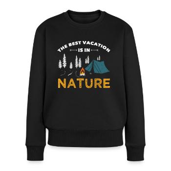 Camping Les meilleures vacances sont dans la nature camper - Pull Premium bio Femme - noir - Devant - Julia (174cm)
