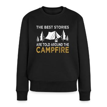 Camping Best Stories Told Around Campfire Camper - Women's Premium Organic Jumper - black - Front - Julia (174cm)