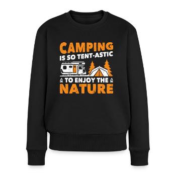Le camping est une tente-astic pour profiter de la nature Camper - Pull Premium bio Femme - noir - Devant - Julia (174cm)