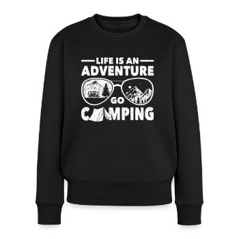 Camper Outdoor Life est une aventure Go Camping - Pull Premium bio Femme - noir - Devant - Julia (174cm)