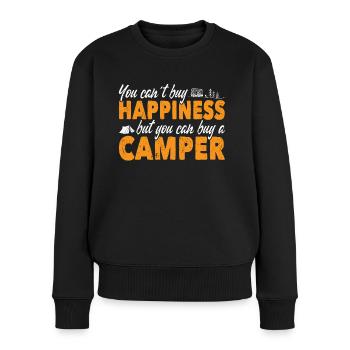Le camping ne peut pas acheter le bonheur mais peut acheter un camping-car - Pull Premium bio Femme - noir - Devant - Julia (174cm)