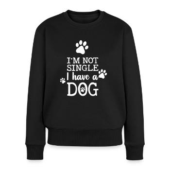 I am not single and have a dog - Women's Premium Organic Jumper - black - Front - Julia (174cm)