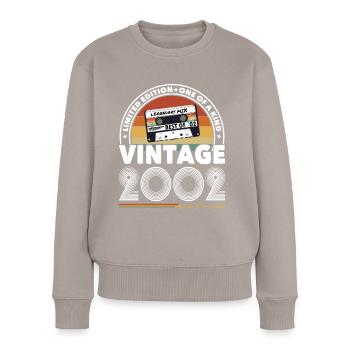 20th birthday vintage 2002 Aged Perfectly - Women's Premium Organic Jumper - taupe - Front - Julia (174cm)