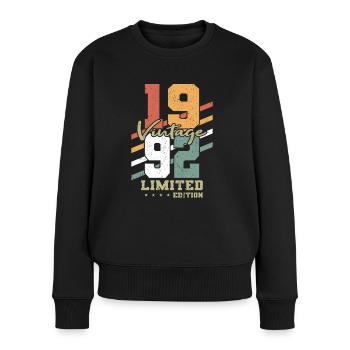 30. Geburtstag Jahrgang 1992 Vintage 1992 - Frauen Premium Bio Pullover - Schwarz - Vorne - Julia (174cm)
