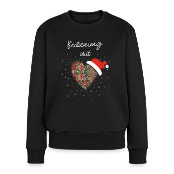 Bedienung Mit Herz Kellnerin Weihnachtsoutfit - Frauen Premium Bio Pullover - Schwarz - Vorne - Julia (174cm)