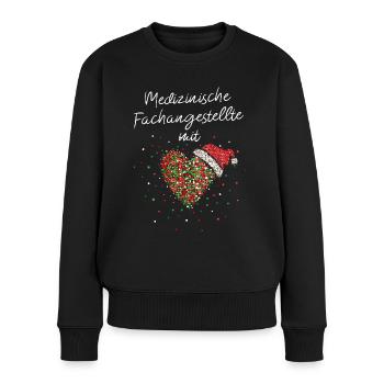 MFA mit viel Herz Weihnachtsparty Wichteln X-Mas - Frauen Premium Bio Pullover - Schwarz - Vorne - Julia (174cm)