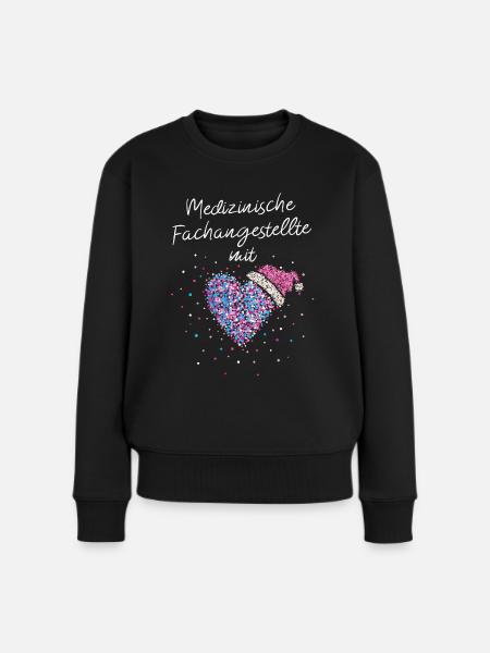 MFA mit viel Herz Wichteln Weihnachtsgeschenk - Frauen Premium Bio Pullover - Schwarz