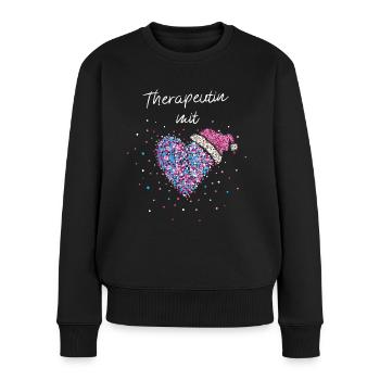 Therapeutin Therapie Weihnachtszeit Nikolausmütze - Frauen Premium Bio Pullover - Schwarz - Vorne - Julia (174cm)
