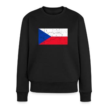 Tschechien Flagge - Frauen Premium Bio Pullover - Schwarz - Vorne - Julia (174cm)