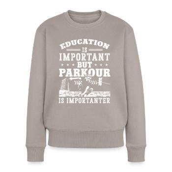 Parkour Free Running Traceur - Frauen Premium Bio Pullover - Taupe - Vorne - Julia (174cm)